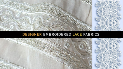 Designer embroidered lace fabrics