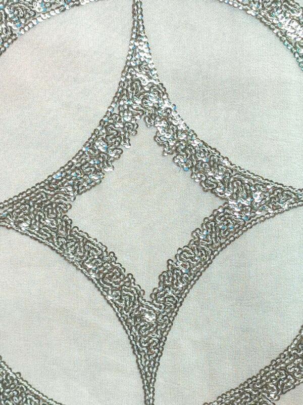 Dyeable Embroidery fabric with Allover Sequins work