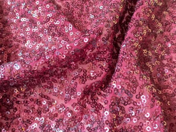 Madhav fashion Allover pink sequins embroidery fabric