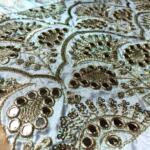 Mirror work daman Embroidery fabric Design by madhav fashion
