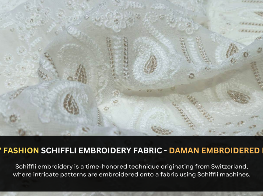 Designer Schiffli Embroidered Fabrics for Heavy Dress