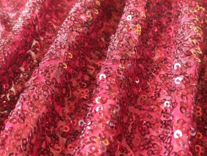 Most popular Allover pink sequins embroidery fabric by madhav fashion