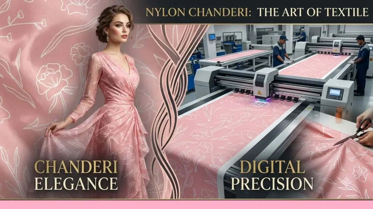 Nylon Chanderi Printed Fabric