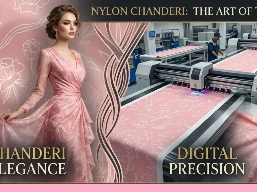 Nylon Chanderi Printed Fabric