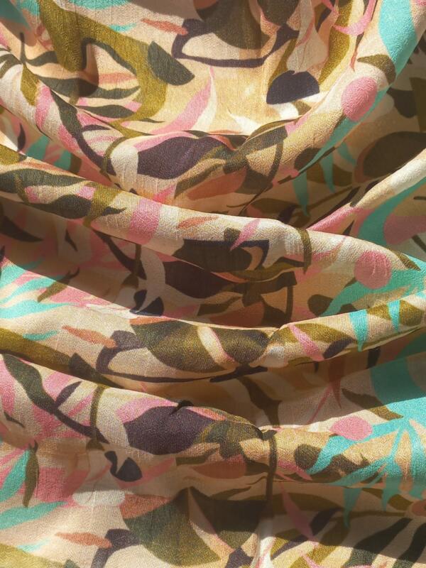 Printed dola silk fabric online shopping