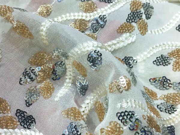 Transform Your Designs with Dyeable Sequins Embroidered Fabrics at Wholesale