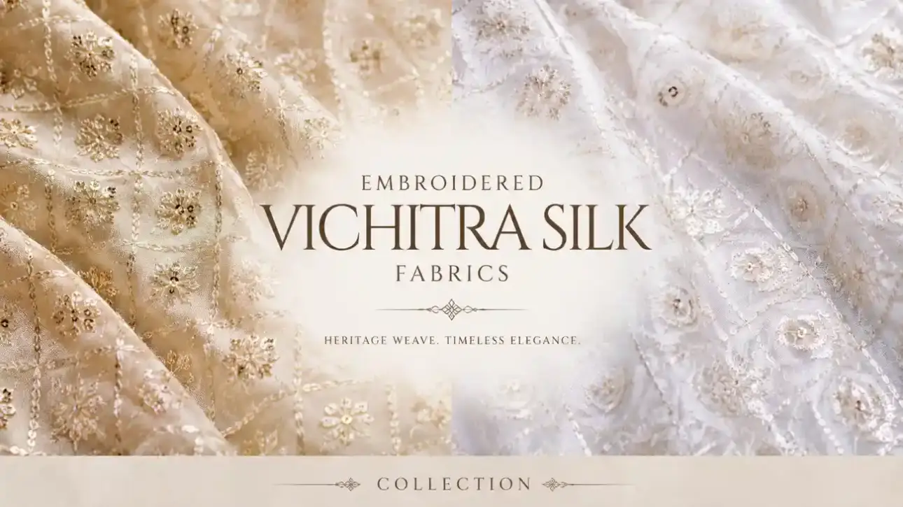 How Embroidered Vichitra Silk Is Developed for Commercial Fashion