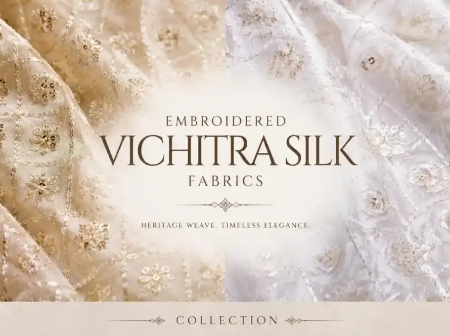 How Embroidered Vichitra Silk Is Developed for Commercial Fashion
