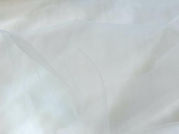 White Plain Dyeable Mono Net Fabric