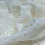White schiffli embroidery fabric on georgette price