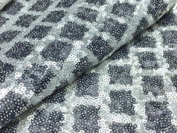 black and white sequins fabric for women garment