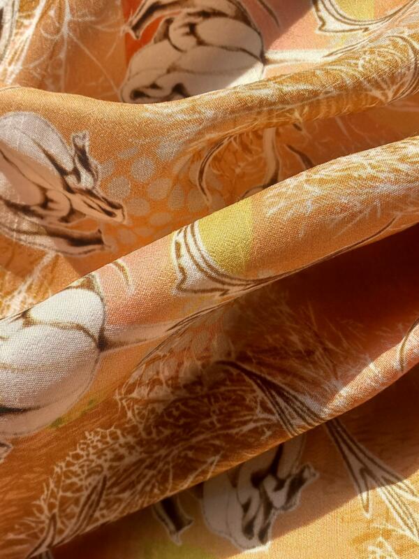 printed dola silk fabric for garment