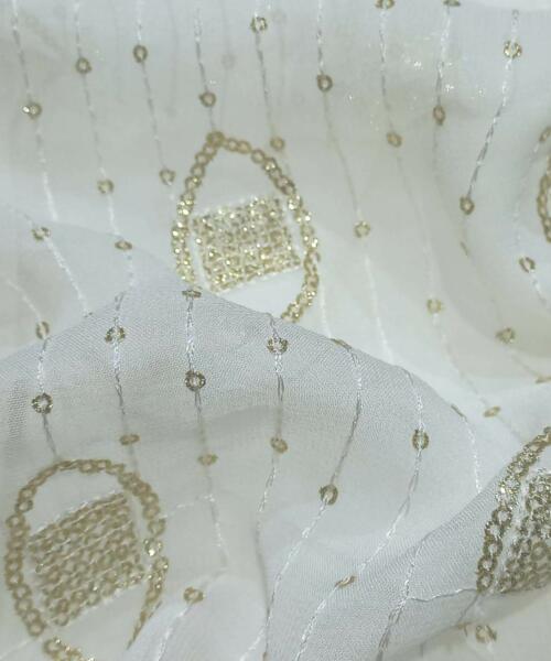 Madhav fashion Glitter Sequins Embroidered Fabric 