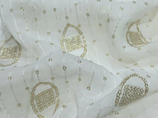 Madhav fashion Glitter Sequins Embroidered Fabric 