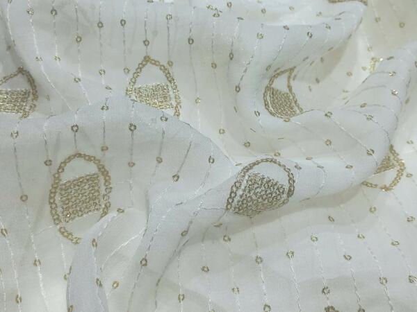 Allover designer Sequins Embroidery fabric