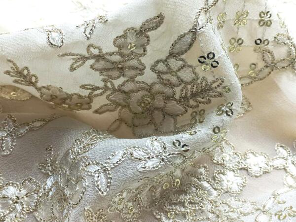 Beautiful Chain Stitch Embroidery Fabric