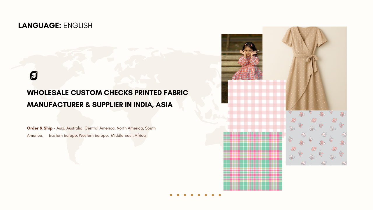 Wholesale Custom Checks Printed Fabric Manufacturer & Supplier in India, Asia