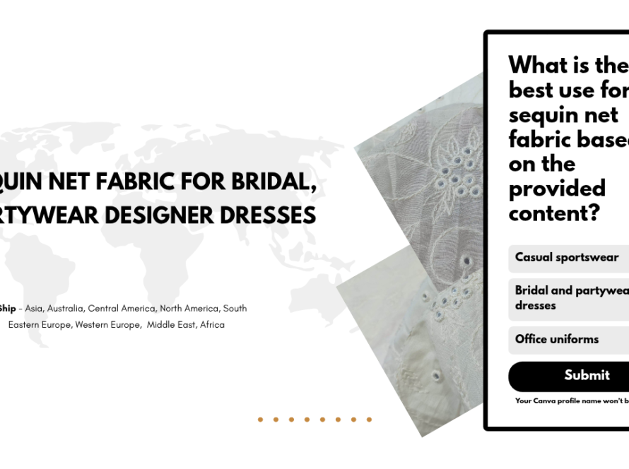 Sequin Net Fabric for Bridal, Partywear Designer Dresses
