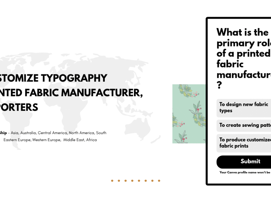 Customize Typography Printed Fabric Manufacturer, Exporters