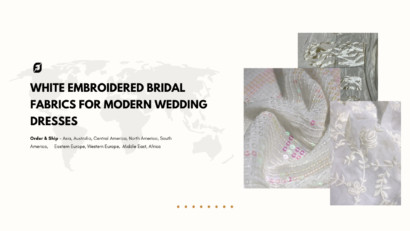 White Embroidered Bridal Fabrics for Modern Wedding Dresses
