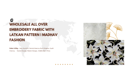 Wholesale All Over Embroidery Fabric with Latkan Pattern | Madhav Fashion
