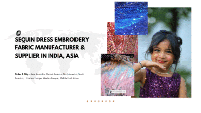 Sequin Dress Embroidery Fabric Manufacturer & Supplier in India, Asia
