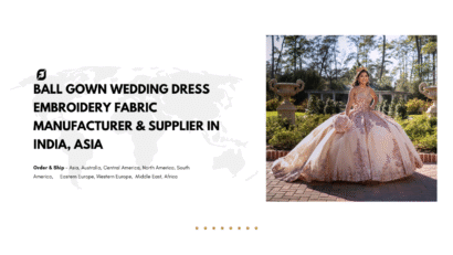 Ball Gown Wedding Dress Embroidery Fabric Manufacturer & Supplier in India, Asia