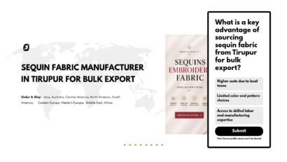 Sequin Fabric Manufacturer in Tirupur for Bulk Export