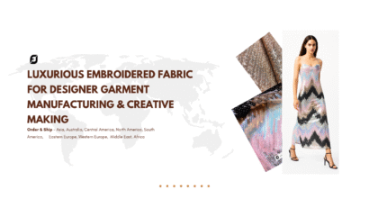 Luxurious Embroidered Fabric for Designer Garment Manufacturing & Creative Making