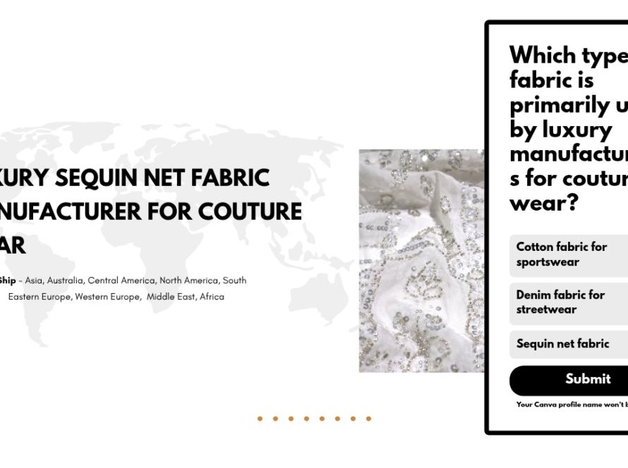 Luxury Sequin Net Fabric Manufacturer For Couture Wear