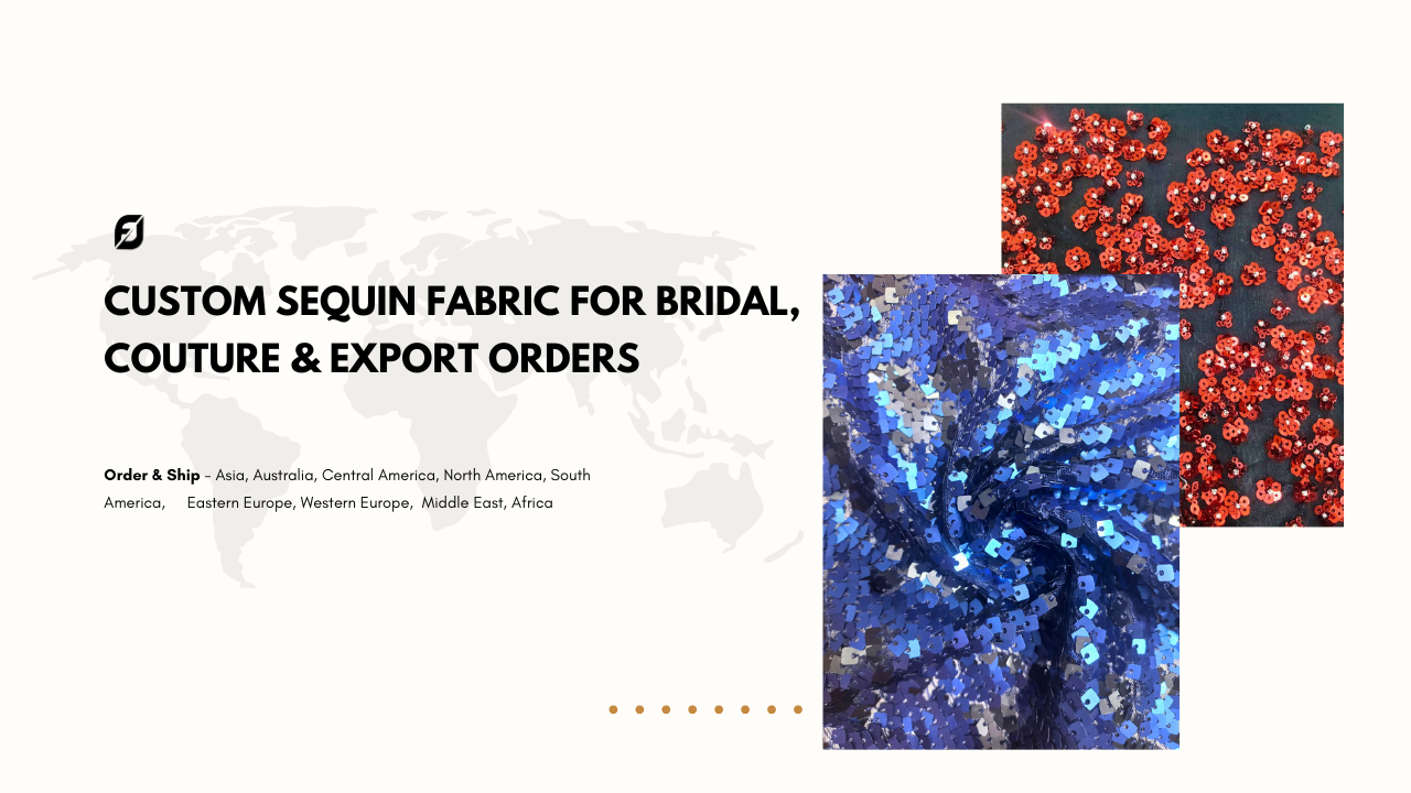 Custom Sequin Fabric for Bridal, Couture & Export Orders