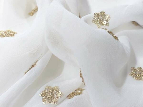 Buy Sequins Embroidered Butti Fabric for Increase beauty of your garments