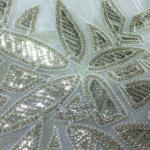 Daman Embroidered fabric with Viscose thread and Gold foil work