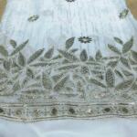 Buy Golden Foil Work daman Embroidery fabric