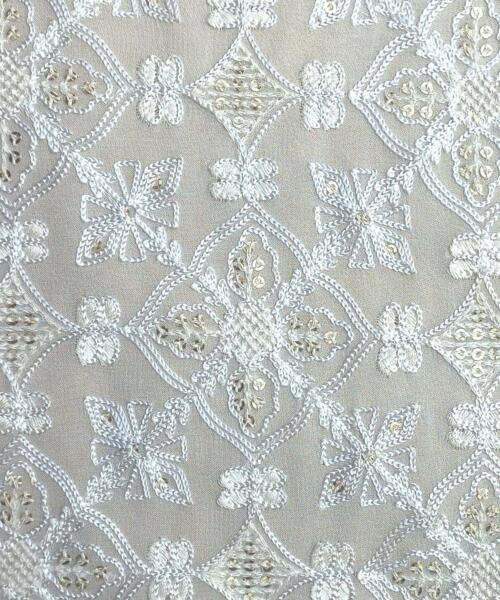 Designer Viscose Thread Chain Stitch Embroidery Fabric