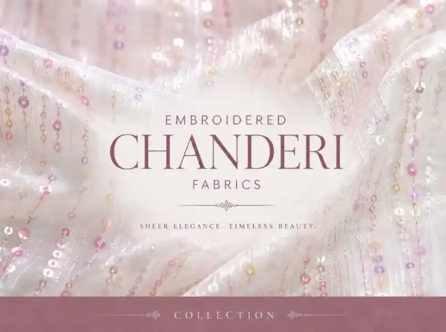 Embroidered Chanderi Fabric Wholesale Source for International Buyers