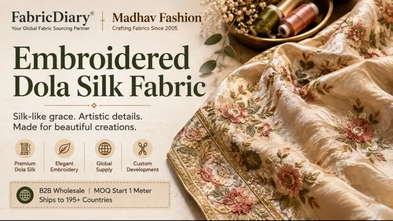 Embroidered Dola Silk Fabric Premium Wholesale Source