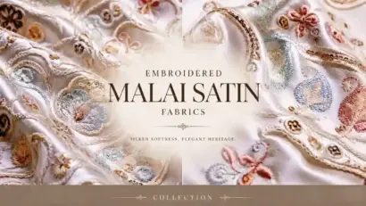 Embroidered Malai Satin Fabric for Global Costume & Bridal Markets