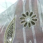 Georgette viscose thread gold foil daman fabric wholesale