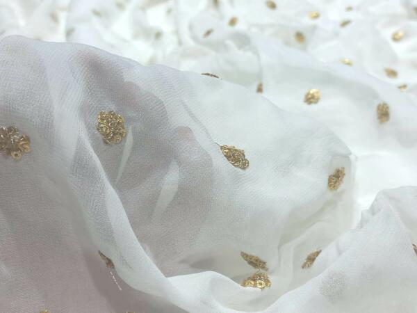 Golden Sequins Butti fabric