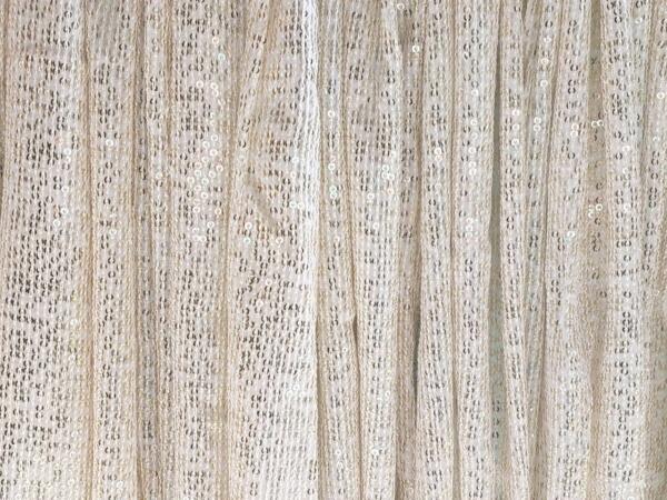 Latest Allover Sequin Embroidery fabric on Off white cotton