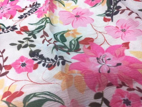 Latest Floral print on chinon fabric