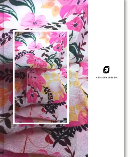 Buy Best Floral Print on Chinon Fabric