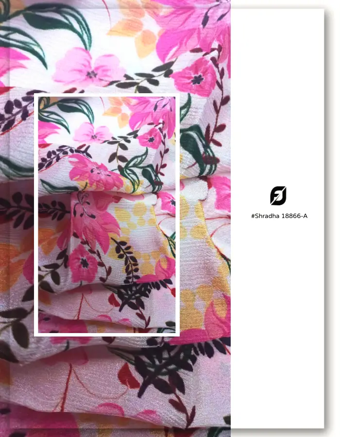 Buy Best Floral Print on Chinon Fabric