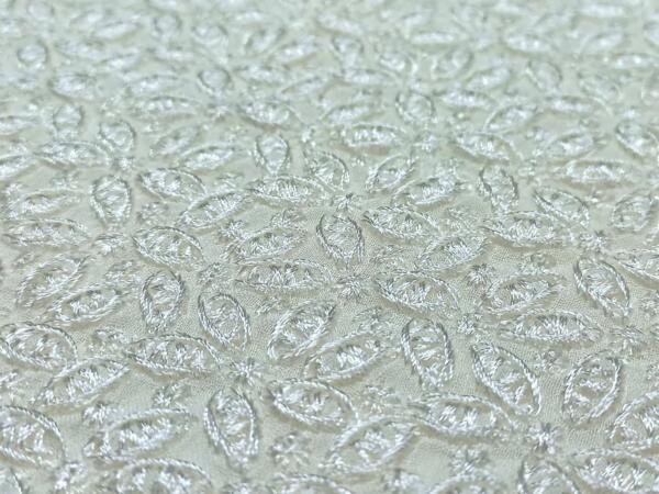 Silver viscose thread work embroidery fabric india