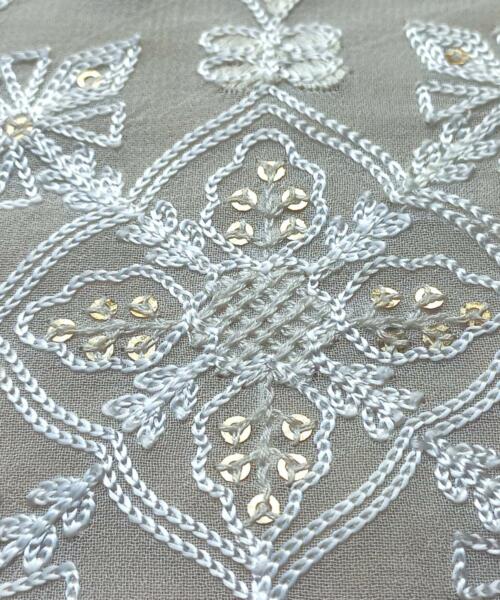 Viscose Thread chain Stitch Embroidery fabric