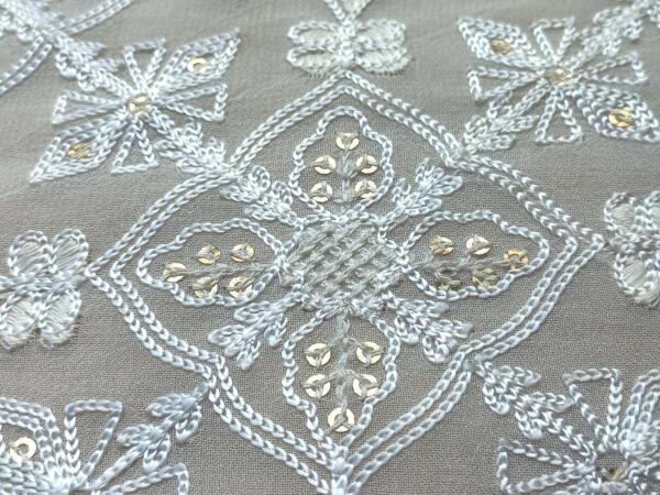 Viscose Thread chain Stitch Embroidery fabric