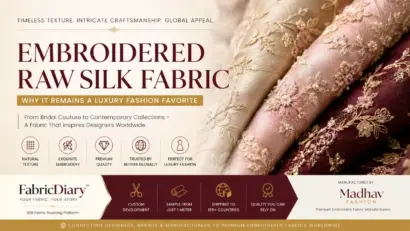 Embroidered Raw Silk Fabric for Costume Designers & Global Buyers
