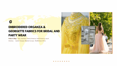 embroidered organza & georgette fabrics for bridal and party wear