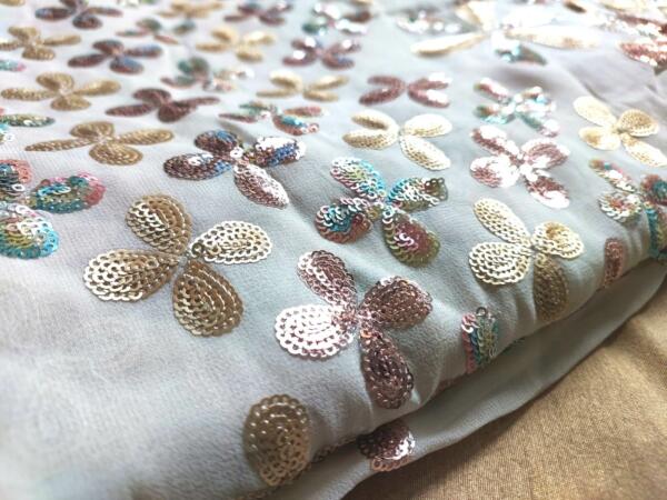 Buy Floral Sequins Embroidery fabric @ 481 INR